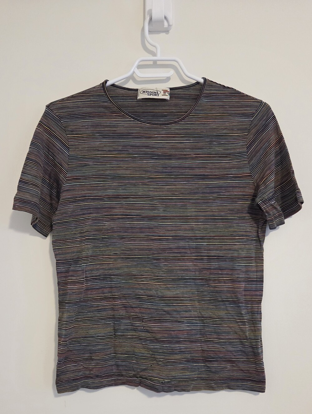 Missoni Sport Vintage Multi-Coloured Fine Striped T-Shirt